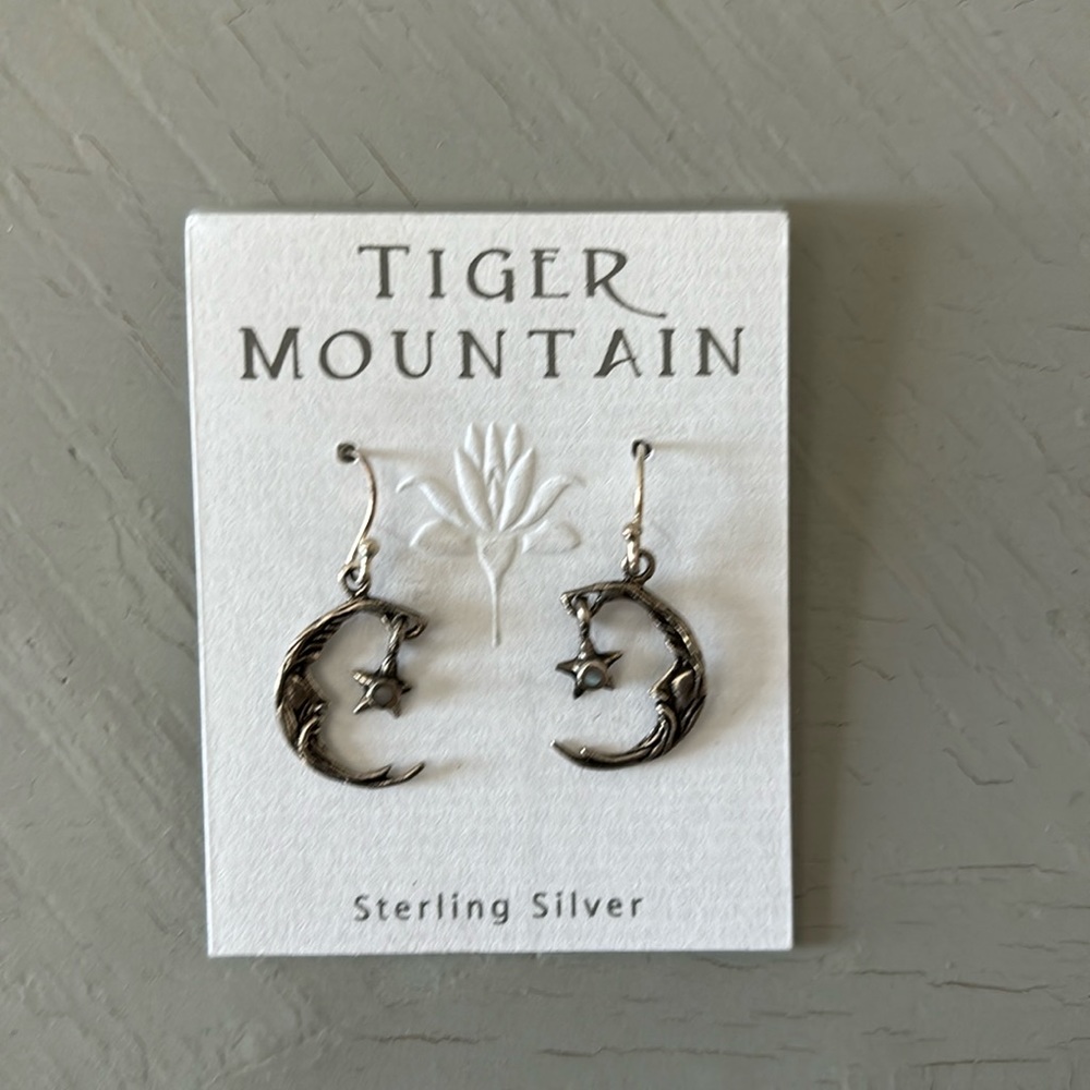 Sterling silver moon earrings